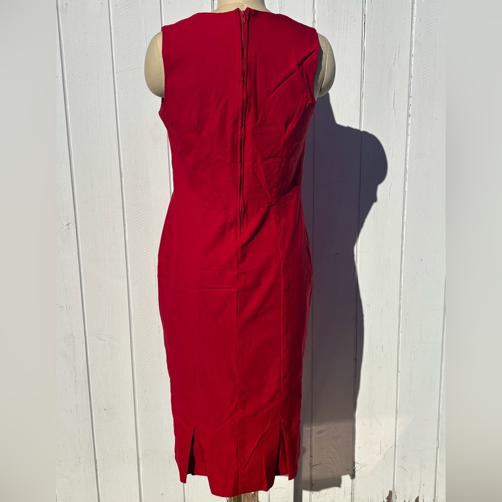 Pinup Couture Scarlet Dress with Ebony Trim - Picture 5 of 8